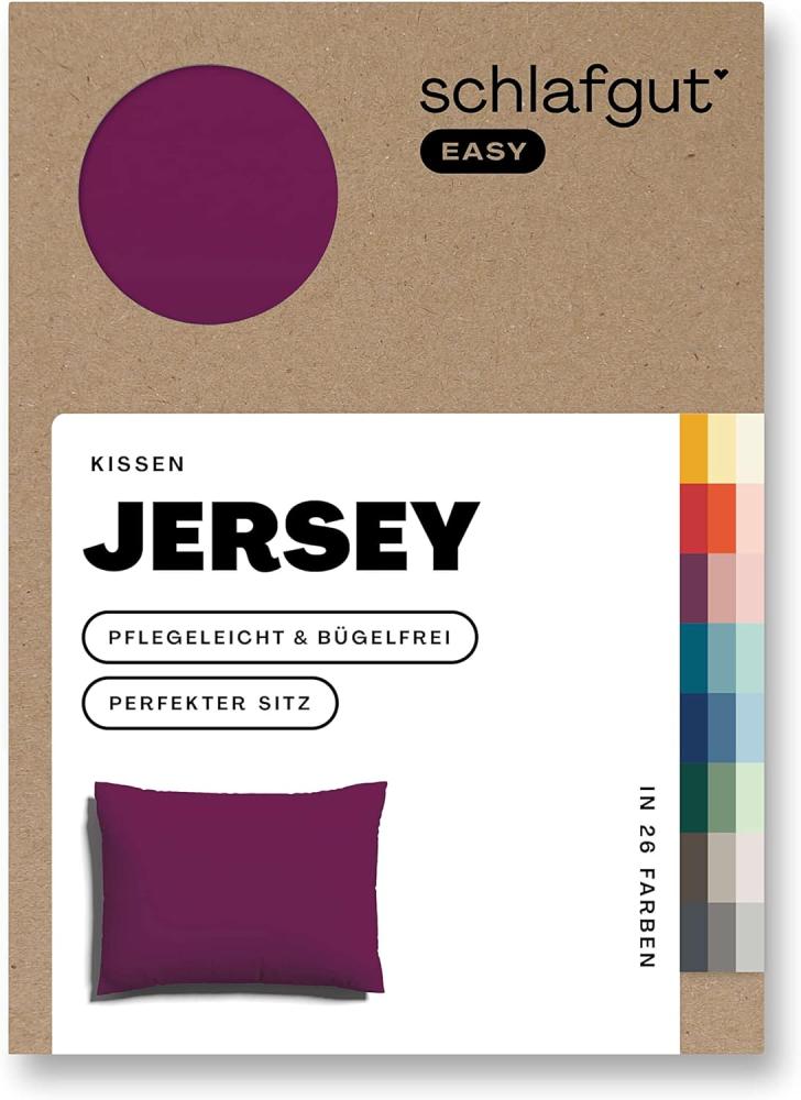 Schlafgut Kissenbezug EASY Jersey|Kissenbezug einzeln 70x90 cm| purple-deep Bild 1