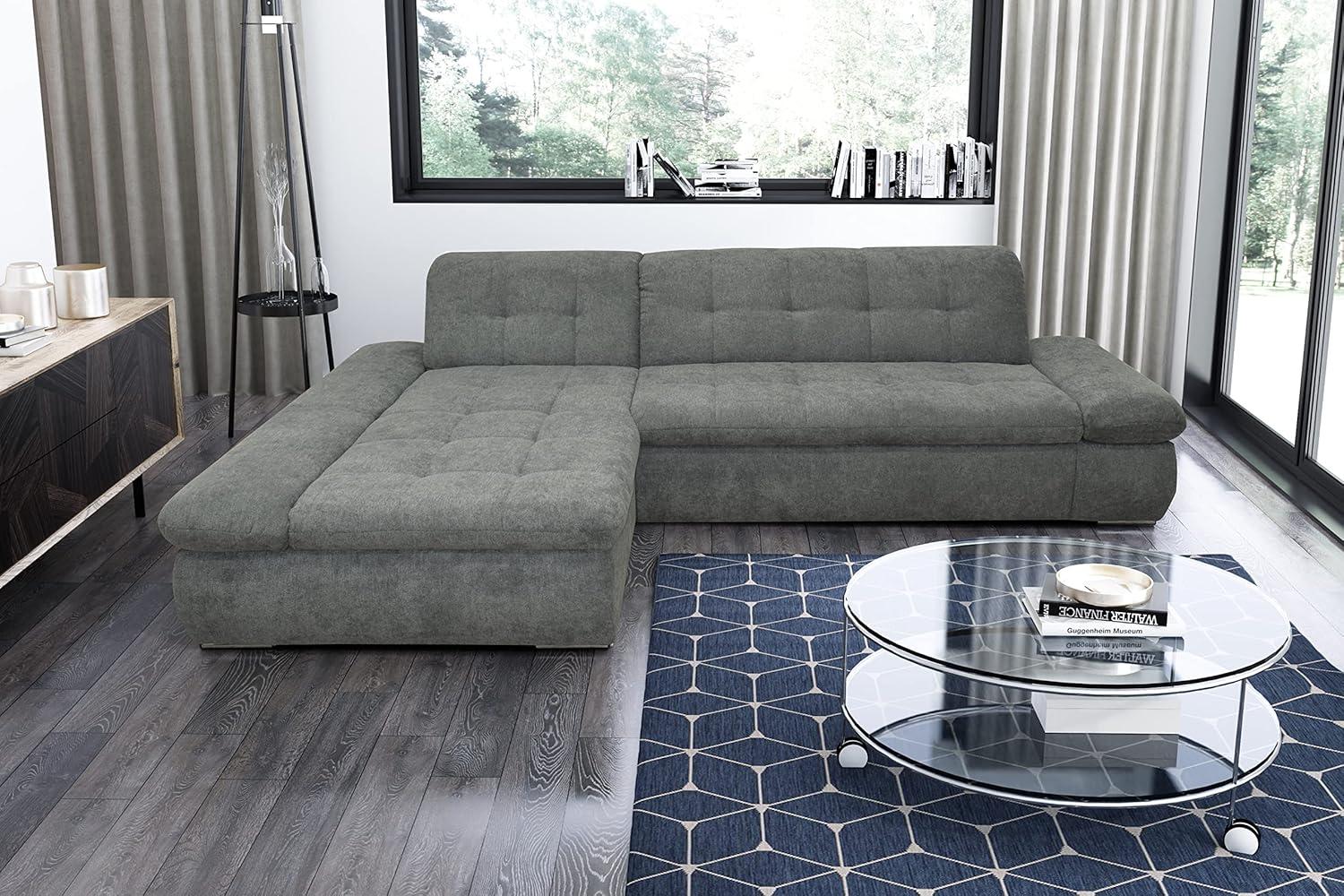 DOMO. collection Moric Couch, Ecksofa, Eckcouch, Sofa in L-Form, grau, 300 x 172 x 80 cm Bild 1