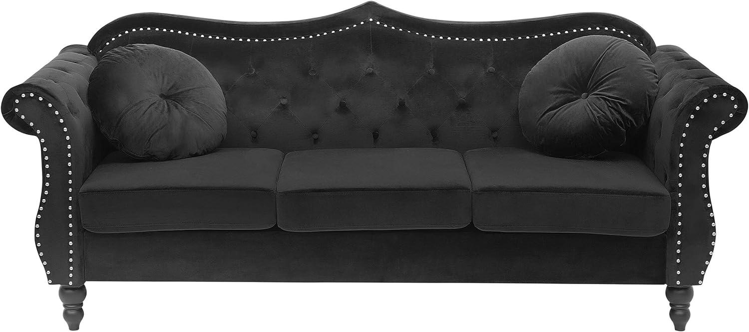 3-Sitzer Sofa Samtstoff schwarz SKIEN Bild 1