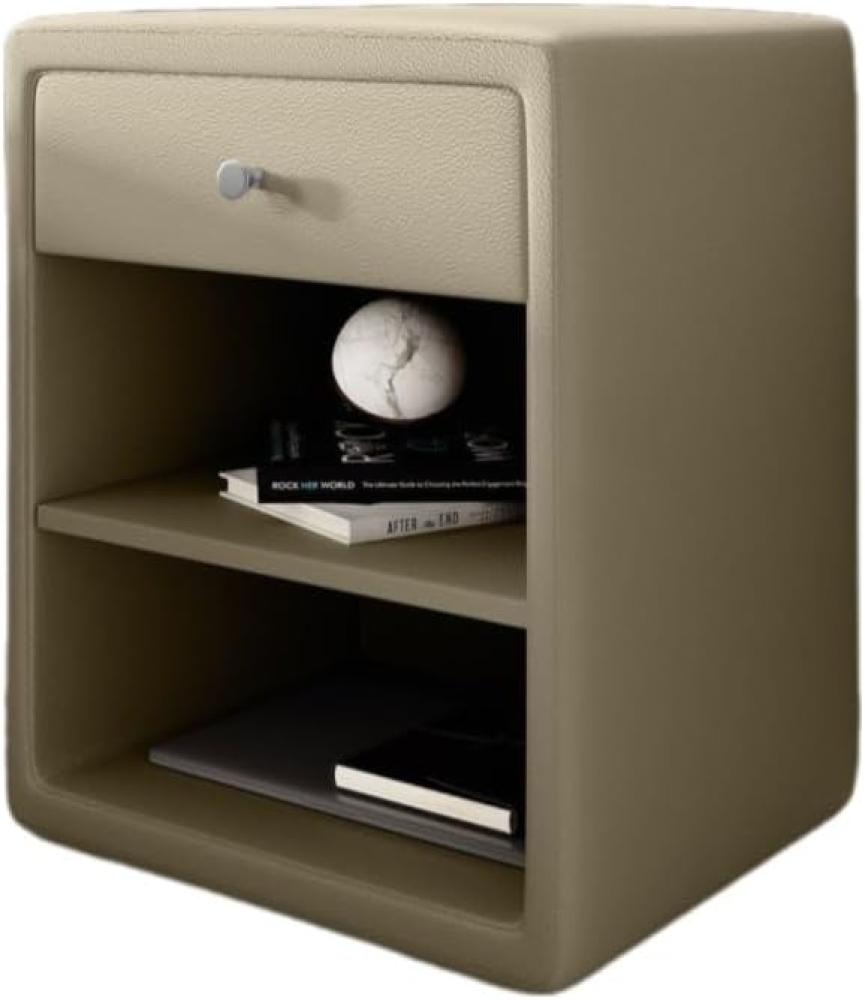 Designer Nachttisch Sky (Kunstleder) Beige Bild 1