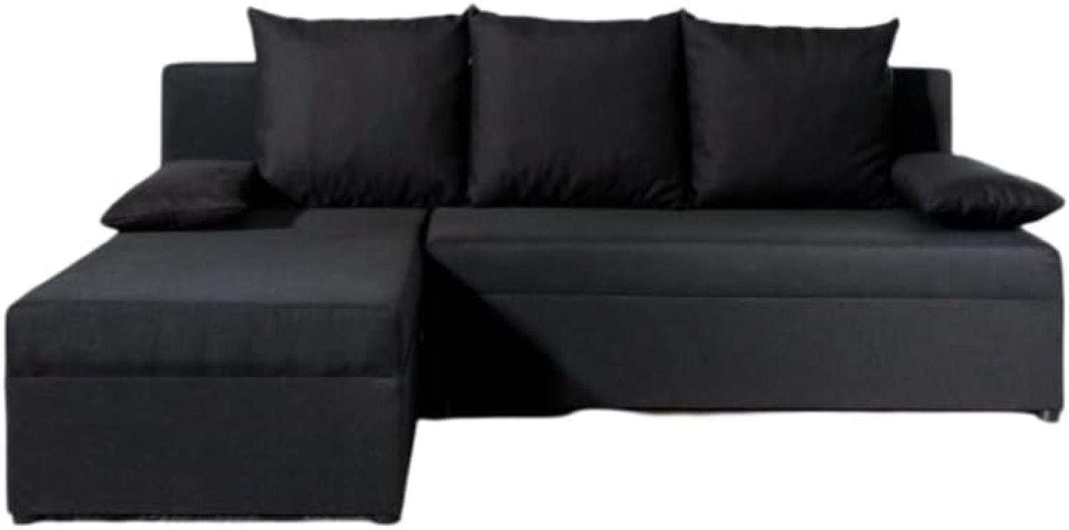 Designer Sofa Cali mit Stauraum und Schlaffunktion Schwarz Links Bild 1