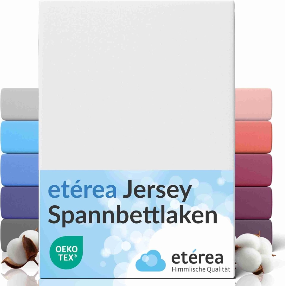 etérea Comfort Jersey Spannbettlaken Weiss 180x200 cm - 200x200 cm Bild 1
