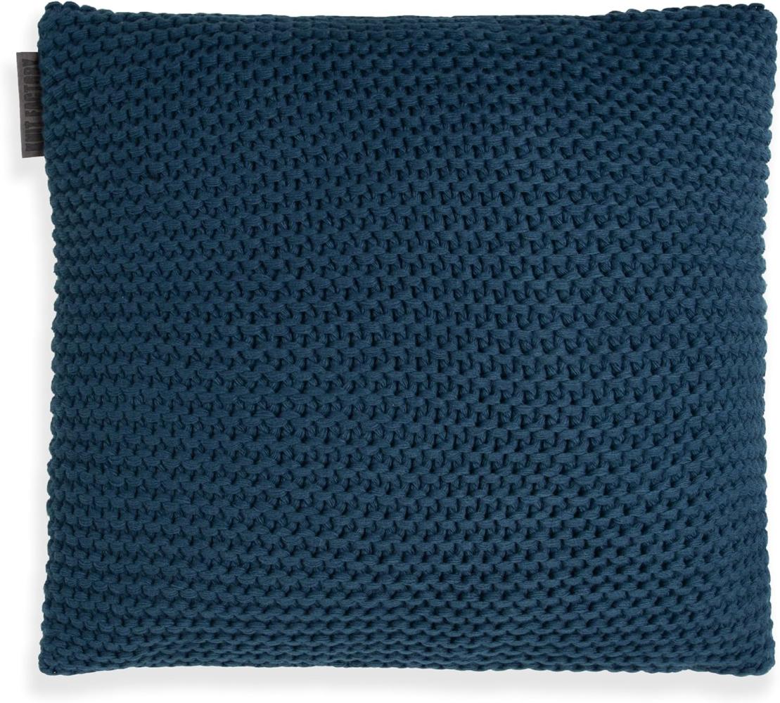 Knit Factory Vinz Kissen 50x50 cm Glatt Dunkelblau Bild 1