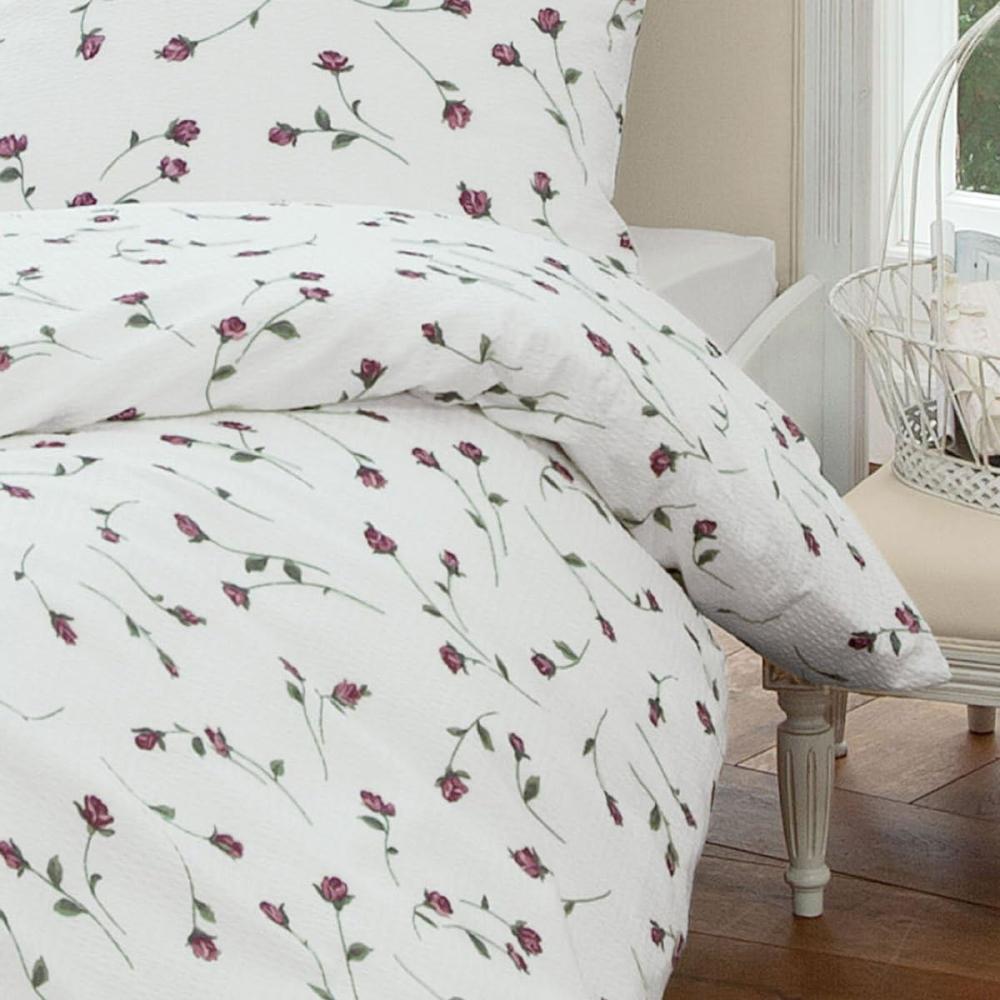 Janine 'Tango' Mako-Soft-Seersucker Bettwäsche, Baumwolle, Rot, 240x220 cm + 2 x 80 x 80 cm Bild 1