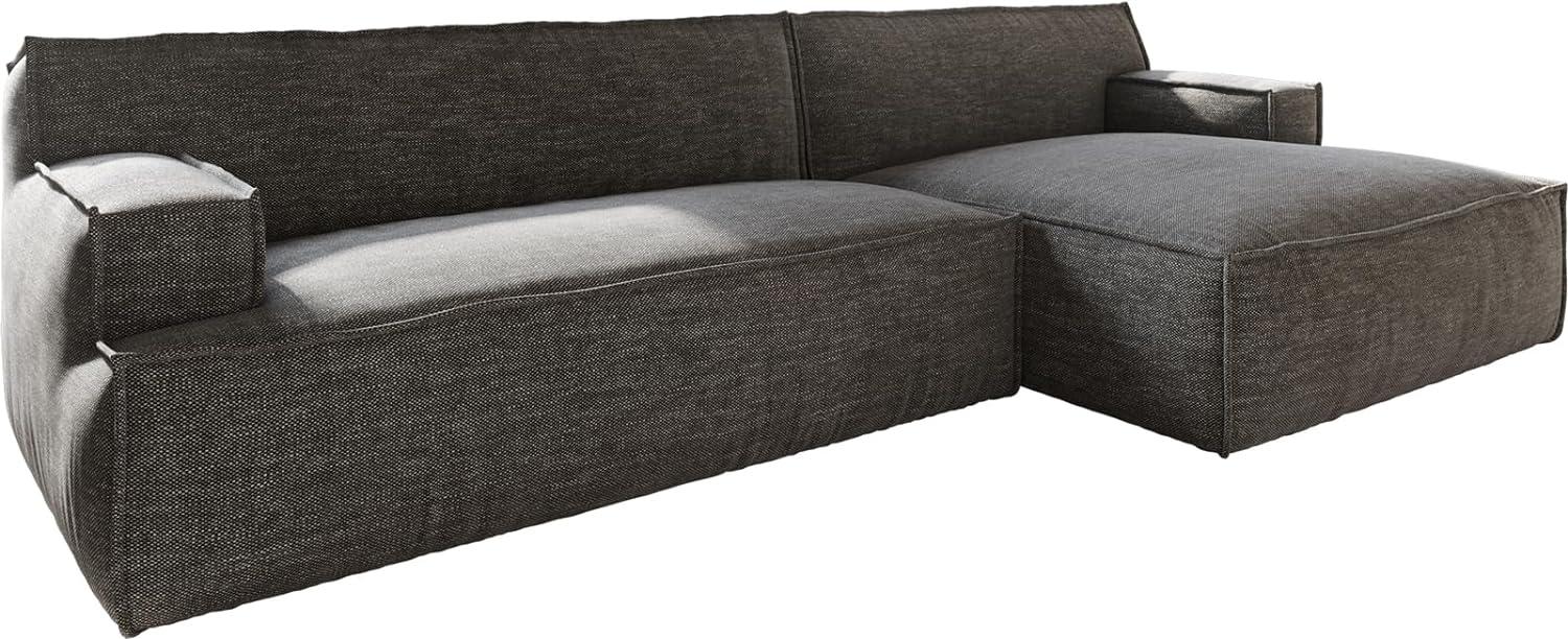 Ecksofa Basit 330x165 cm Chenille Anthrazit Recamiere rechts Bild 1