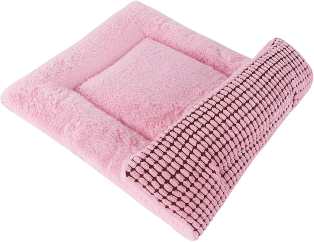 PET SPPTIES Hundebett Weich und Warm, Waschbar, kuschelig, Umkehrbar, 106 x 71 cm, Rosa Bild 1