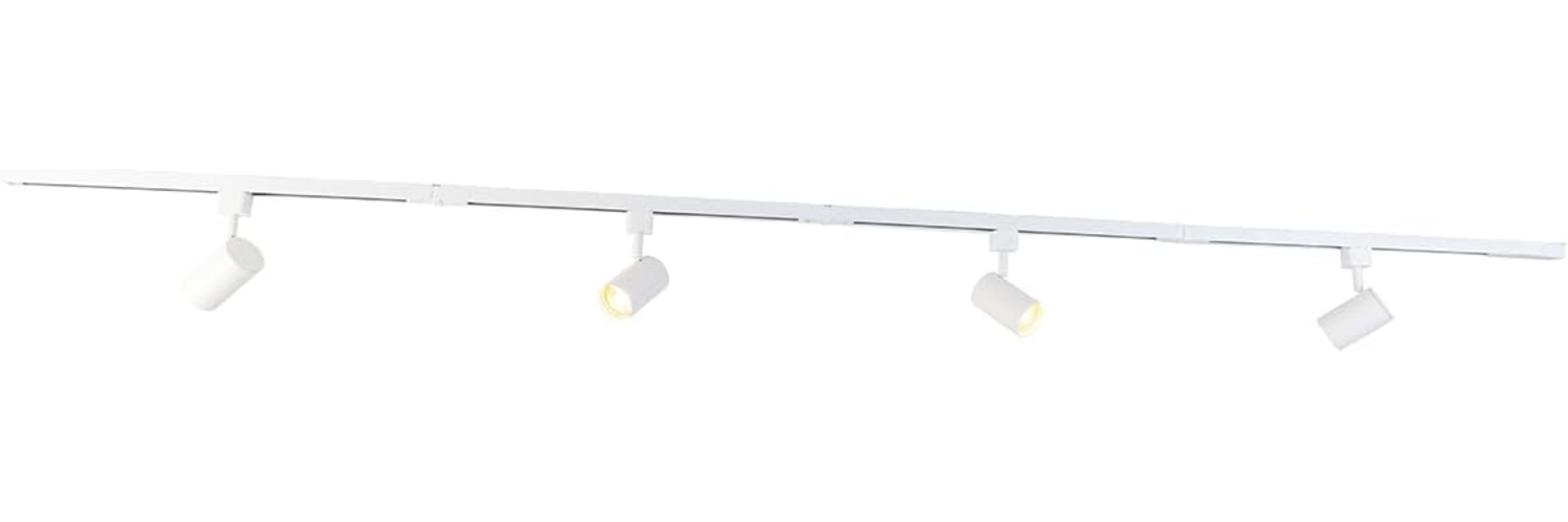 Qazqa Schienensystem-Sets Iconic yade, 210 cm, (1-tlg), GU10, Weiß, Modern, Aluminium, Deckenstrahler 4-flammig Bild 1