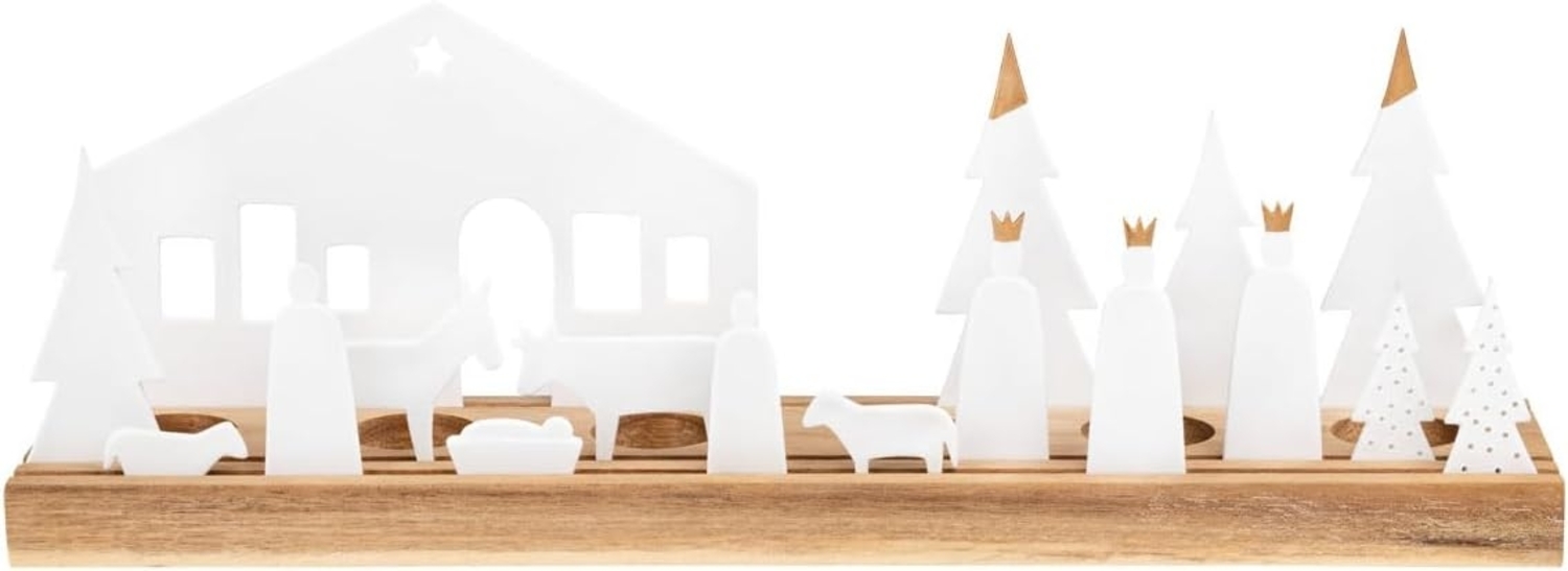 Räder Living Xmas Lichtobjekt Krippe 45x9,5 cm Akazie Bild 1