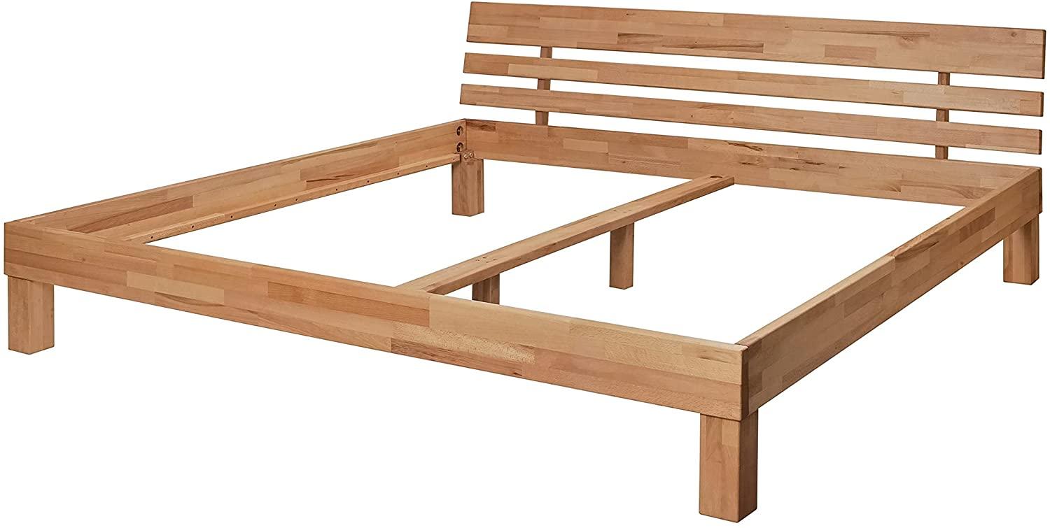 Krok Wood Massivholzbett Julia mit Kopfteil in Buche 200x220 cm Bild 1