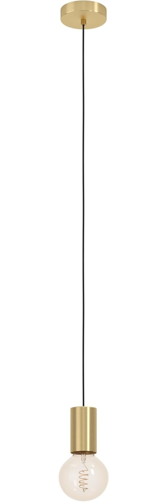 Eglo 900799 Hängeleuchte POZUETA 1 Stahl messing-gebürstet E27 1X40W H:110cm Ø6. 5cm dimmbar Bild 1