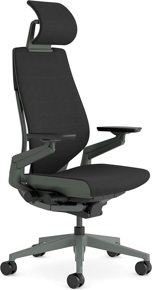 Steelcase Gesture Bürostuhl mit Bezug in Onyx Schwarz mit Kopfstütze, 66 x 62. 5 x 107cm Bild 1