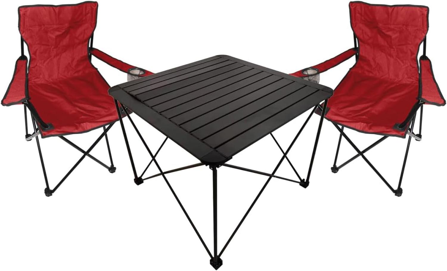 3teiliges Campingmöbel Set Campingtisch Campingstuhl L70xB70xH56cm Bild 1