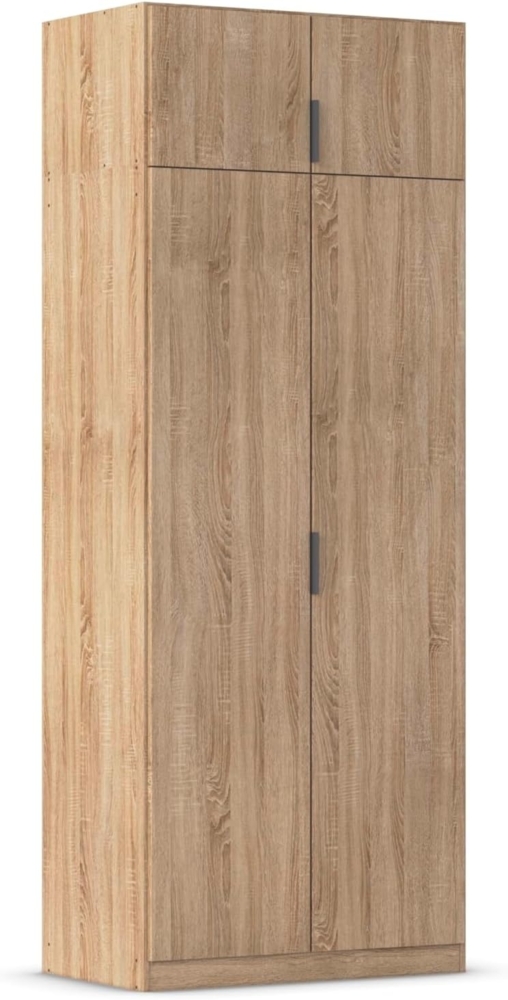Rauch Möbel Lagoa, Kleiderschrank, Garderobe für Schlafzimmer, Kinderzimmer, Jugendzimmer 4-türig, mit Zubehör Classic, Farbe Eiche Sonoma, Holz, Breite 91 Bild 1