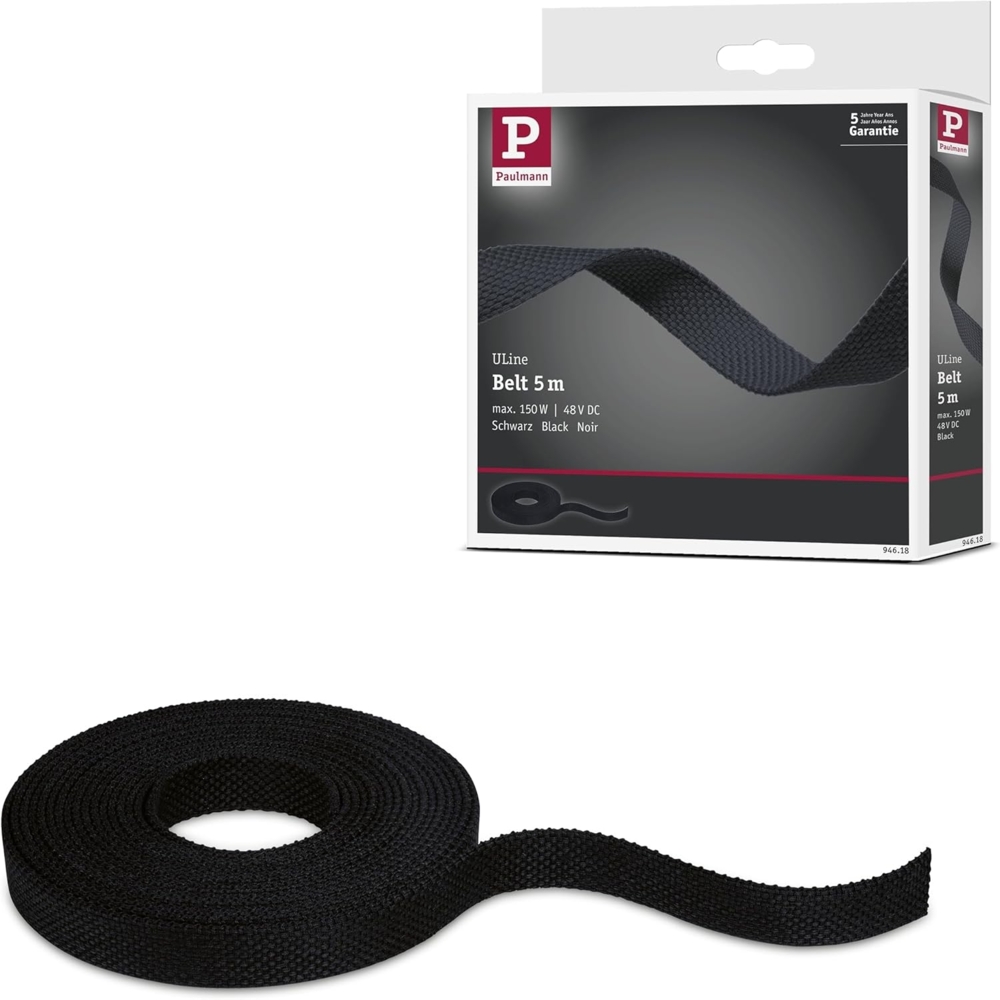 Paulmann Gurtband für Lichtleiste ULine 150 W Stoff 5 m schwarz Bild 1