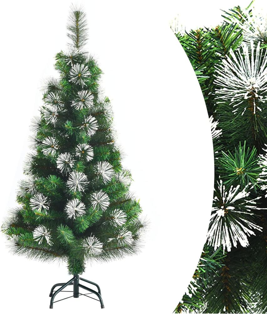 COSTWAY 120cm Künstlicher Weihnachtsbaum mit Schnee, Verschneiter Fichte Kunstbaum mit 160 Zweigen Metallst?nder, Kiefer Scharnier-Baum Tannenbaum Christbaum für zuhause, Büro Bild 1