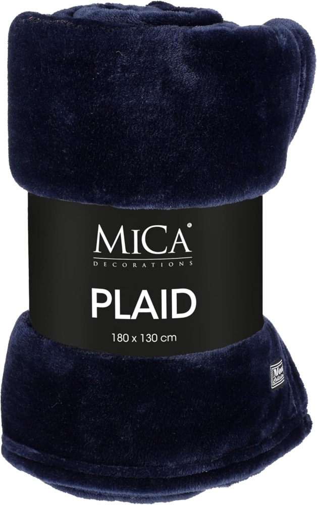 Mica Decorations Fleecedecke Famke 130 x 180 cm dunkelblau Bild 1