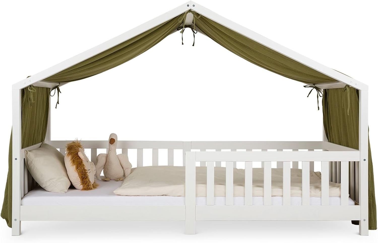 IDIMEX Betthimmel LIAN, Betthimmel Hausbett Deko, Musselin Baldachin aus 100% Baumwolle grün Bild 1