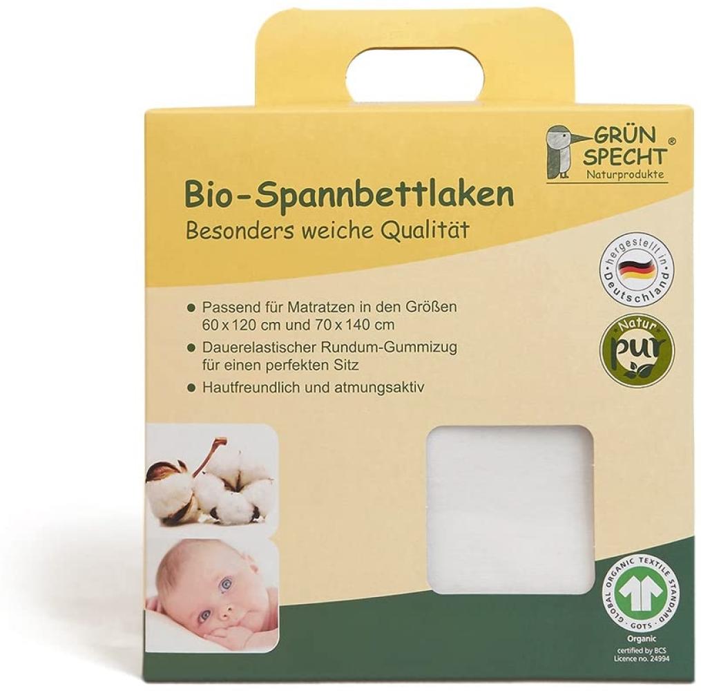 GRÜNSPECHT Naturprodukte 657-V1 Bio-Spannbettlaken, weiß Bild 1