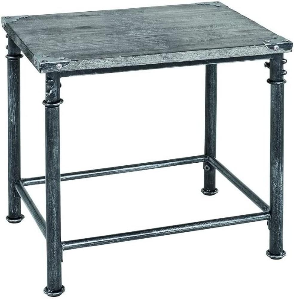 Beistelltisch aus Holz/ Stahlrohr in antik-schwarz, Bild 1