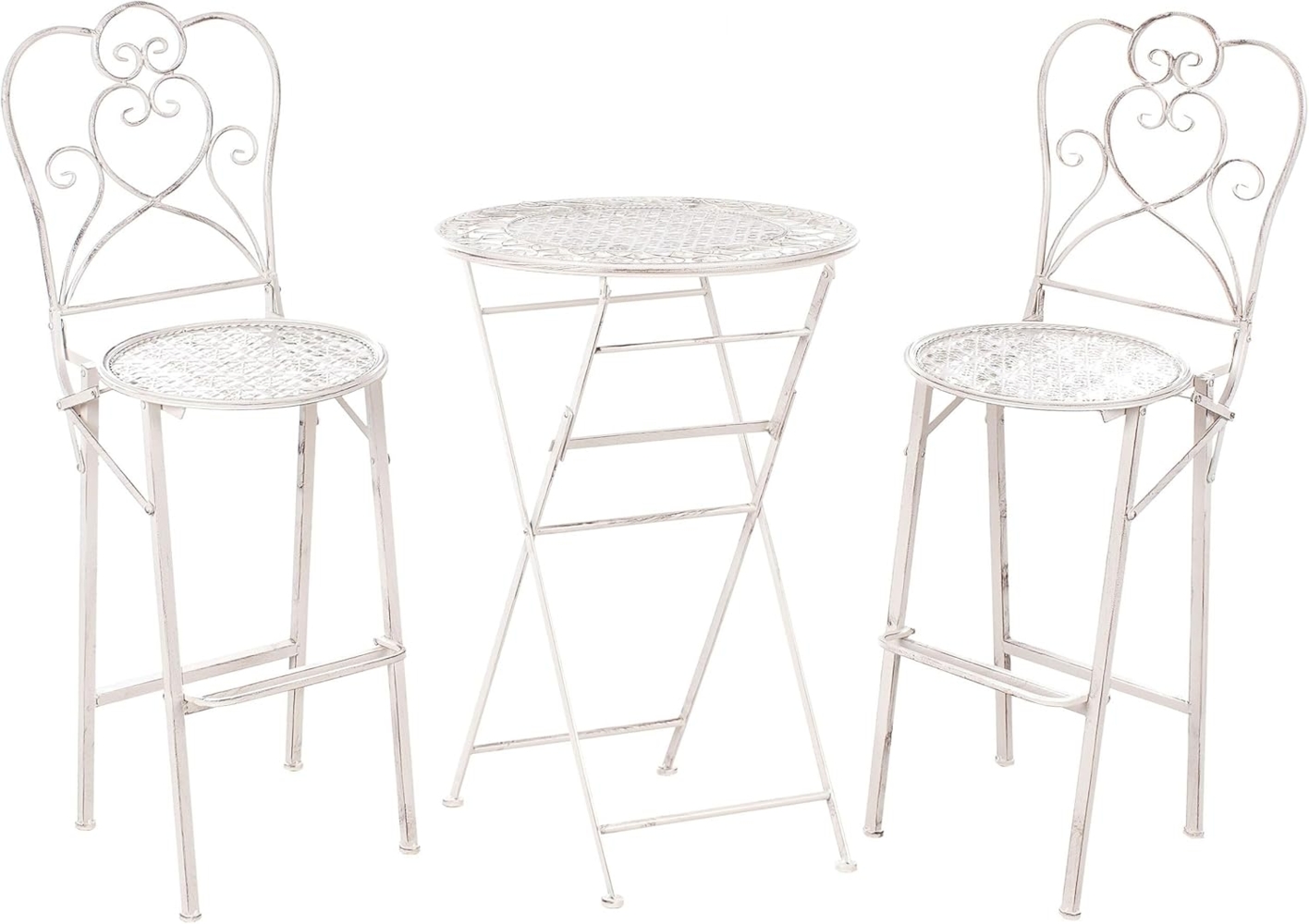 Gartenbar Set klappbar TRIESTE Metall Hellbeige Bild 1