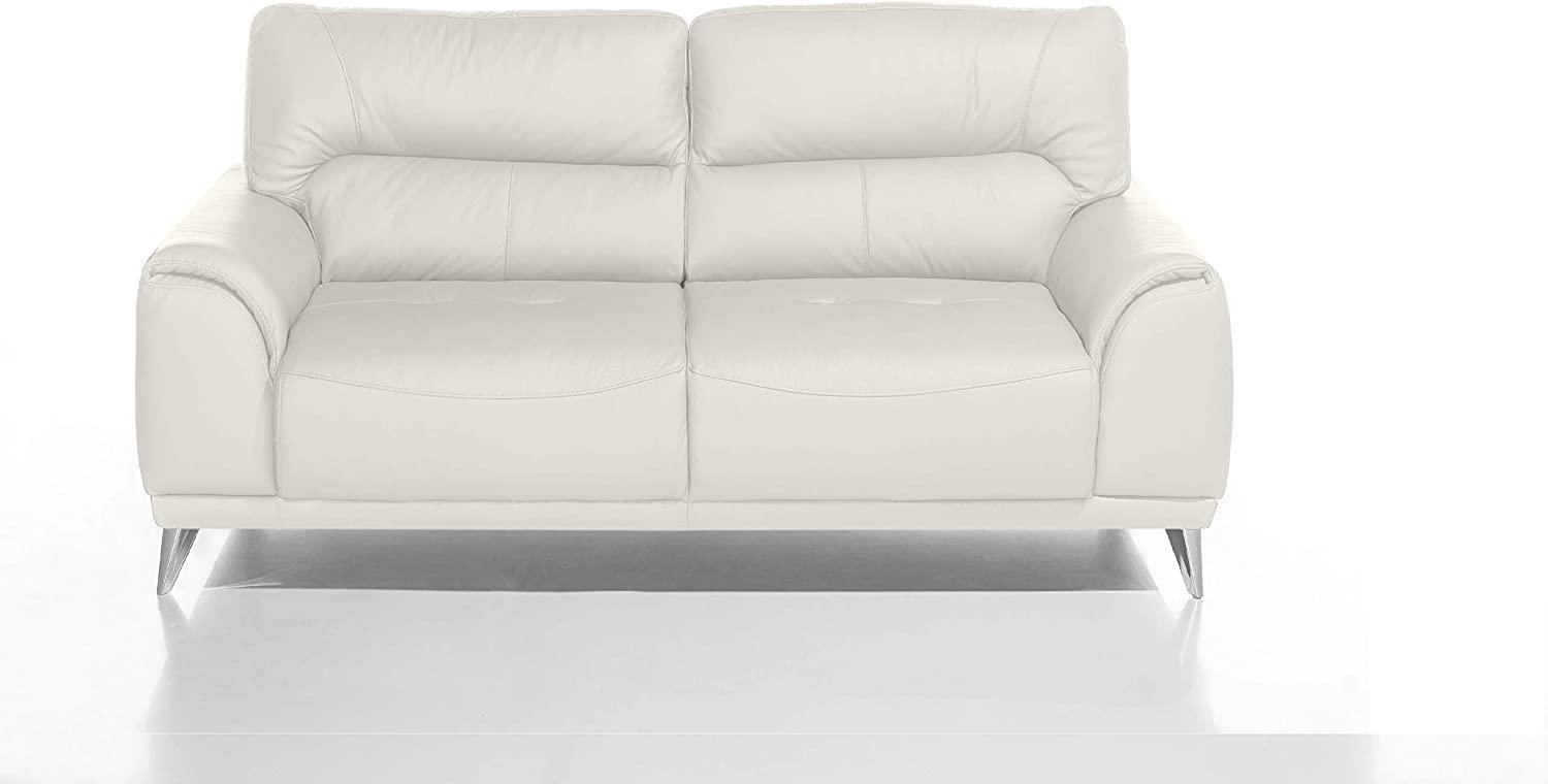 Mivano 2-Sitzer Couch Frisco / 2er Ledercouch in Kunstleder passend zum Sessel und 3er Sofa Frisco / Sofagarnitur / 166 x 92 x 96 / Weiß Bild 1