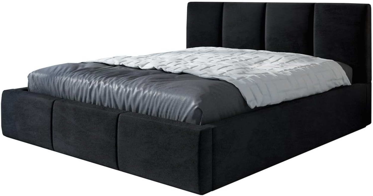 Polsterbett ORINO 180x200 mit Matratze, Bettkasten und Lattenrost. Farbe: Schwarz 20 Bild 1