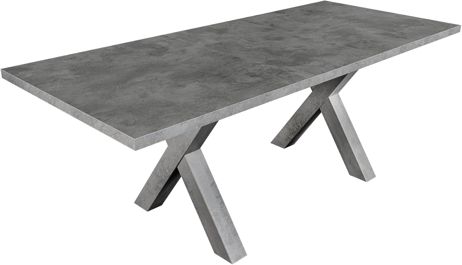 riess-ambiente Esstisch MONTREAL 160-210cm grau · Küchentisch in Beton-Design (Einzelartikel, 1-St), ausziehbar · X-Gestell · bis 8 Personen · Industrial Bild 1