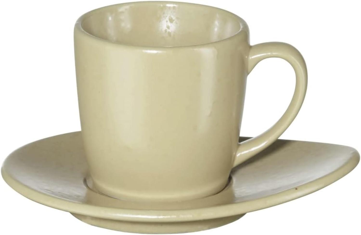 ASA Selection Cuba Panna Espressotasse mit Unterer, Espresso Tasse, Kaffeetasse, Untertasse, Steinzeug, Nude, 60 ml, 1231415 Bild 1