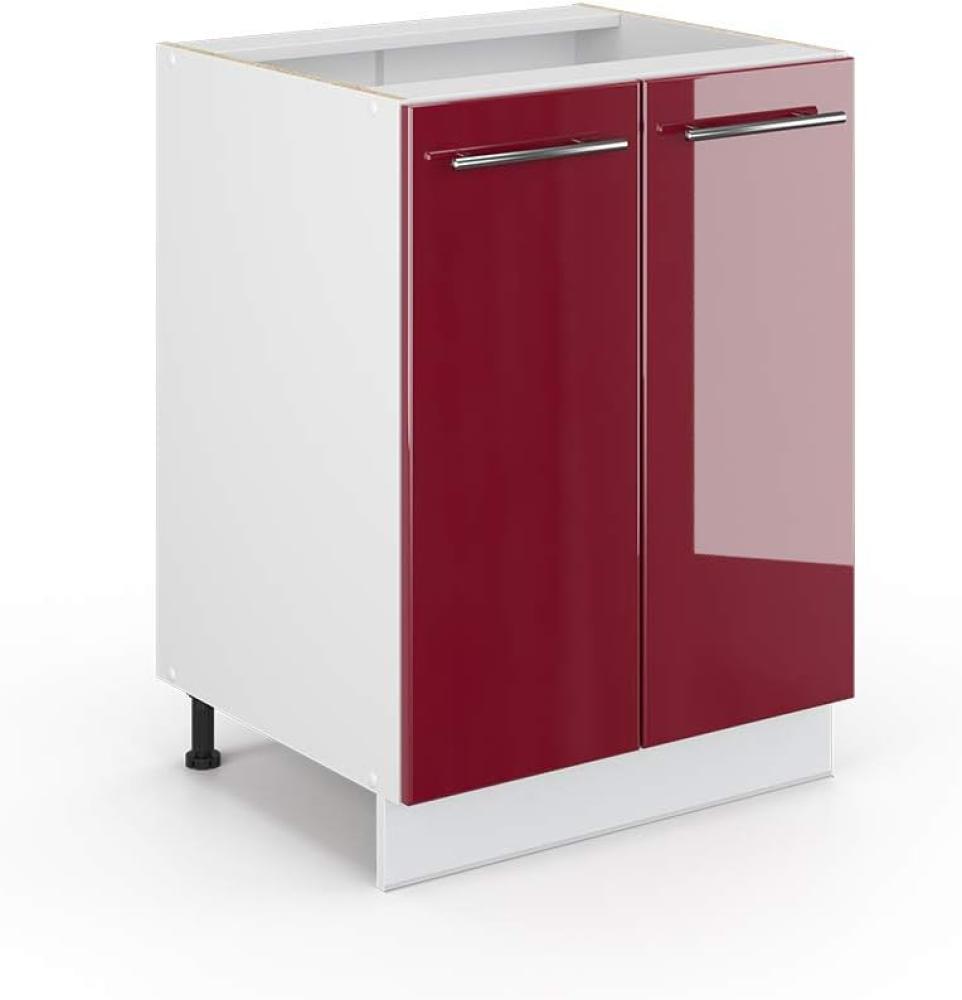 Vicco Küchenunterschrank Fame-Line, Bordeaux Hochglanz/Weiß, 60 cm, AP Anthrazit Bild 1