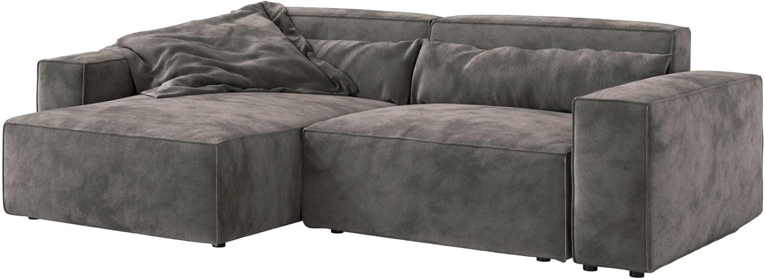 Ecksofa Sirpio L 260x160 cm Mikrofaser Khakibraun Recamiere variabel Bild 1