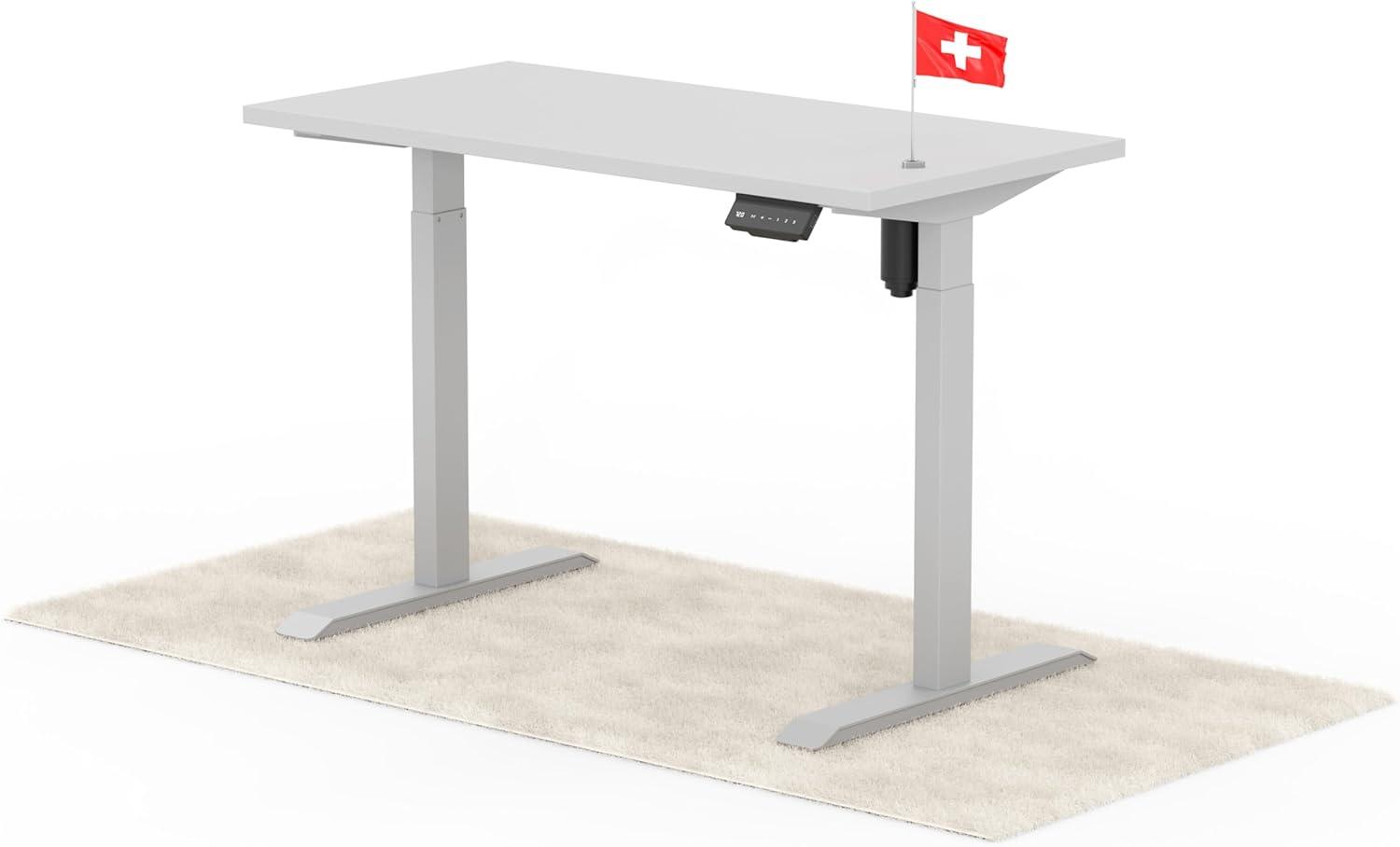 elektrisch höhenverstellbarer Schreibtisch ECO 120 x 60 cm - Gestell Grau, Platte Grau Bild 1