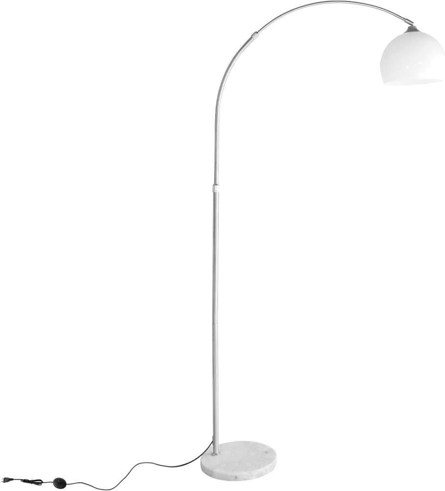 CCLIFE LED E27 Bogenlampe höhenverstellbar Marmorfuß weiß orange Stehlampe Stehleuchte Standleuchte Bogenleuchte Bogenstandleuchte, Farbe:Weiss, höhenverstellbar 130-180cm Bild 1