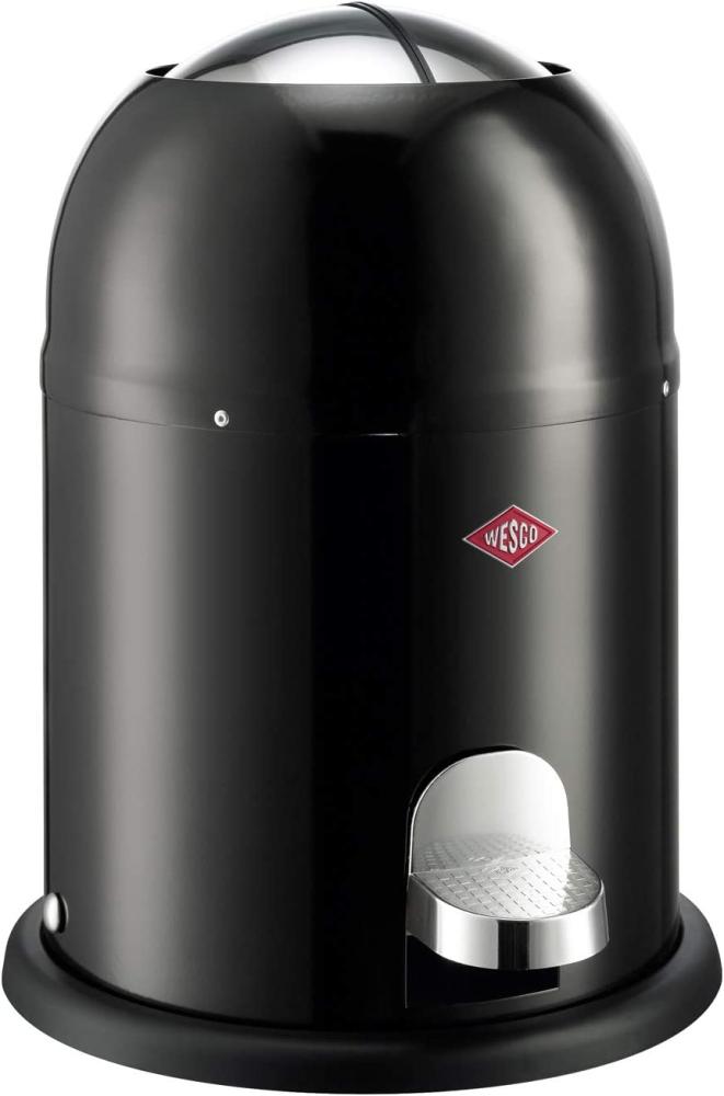 Wesco Mini Master Kosmetik-Treteimer, Abfalleimer, Mülleimer, Kosmetikeimer, Stahlblech, Schwarz, 6 L, 180112-62 Bild 1