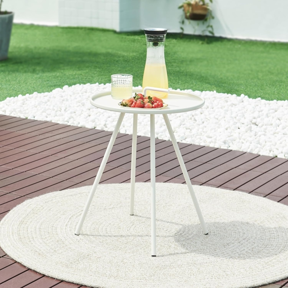 Outdoor-Beistelltisch Fosen 55 x Ø 42 cm Weiß [en. casa] Bild 1