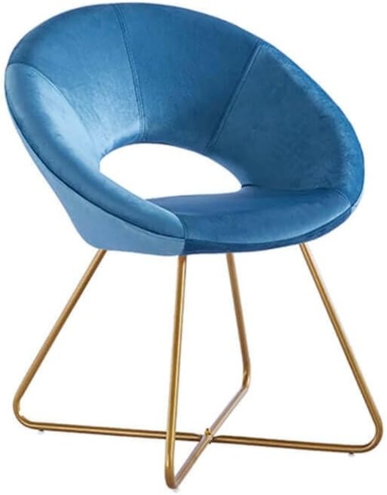 HOME DELUXE 'Selesa' Samtstuhl, Blau Bild 1