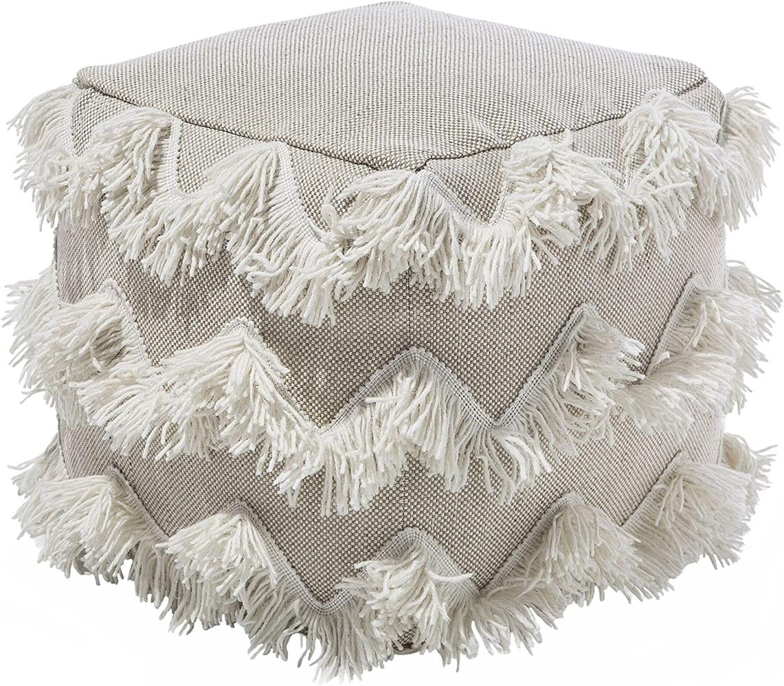 Pouf beige 44 x 45 cm NASHIK Bild 1