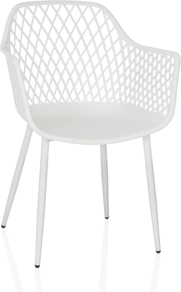 hjh LIVING Gartenstuhl Outdoor Stuhl BEGIO L Kunststoff mit Armlehnen, Schalenstuhl im Skandi-Stil, Sitzschale aus Kunststoff, Esszimmerstuhl Bild 1