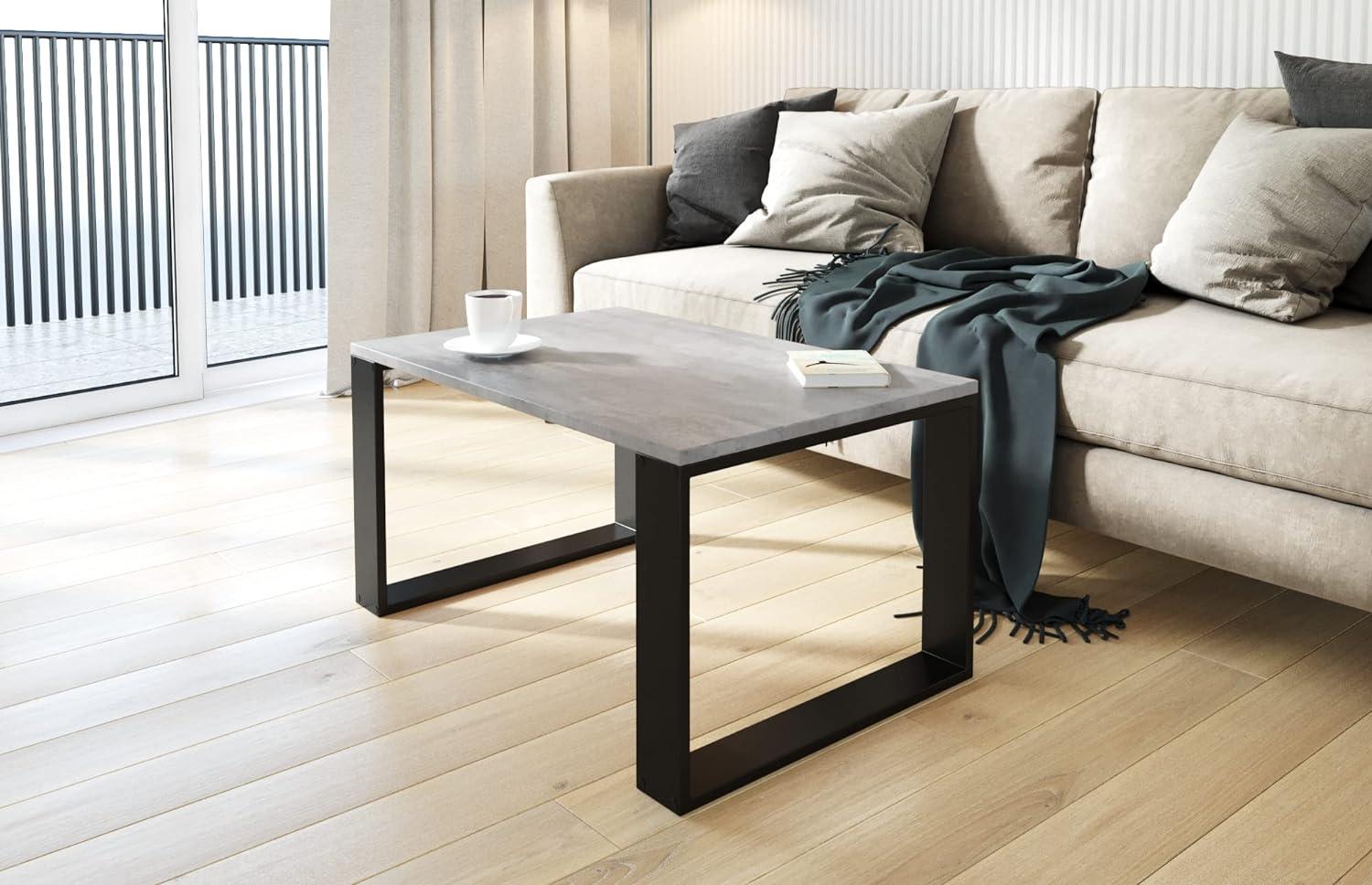 AKKE Außergewöhnlicher Couchtisch Beistelltisch für Wohnzimmer | Kaffee Tee Wohnzimmertisch Tisch | Coffee Table | Zimmer Schlafzimmer Möbel | Deko Modern Beton 50 x 50 x 45 Bild 1