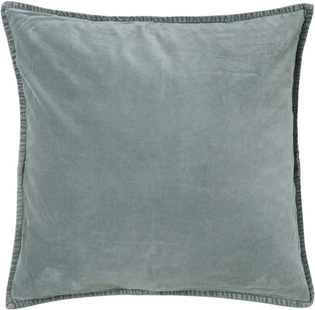 Ib Laursen Kissenbezug Kissenbezug Kissenhülle Samt Velour Staubig Blau 52x52 cm Ib Laursen Bild 1