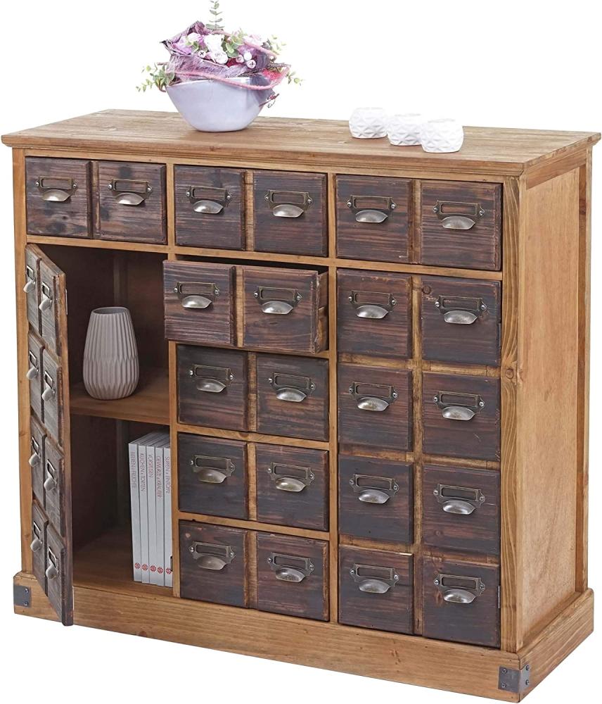 Apothekerkommode HWC-F33, Schubladenschrank, Tanne Holz massiv Vintage 90x100x35cm Bild 1