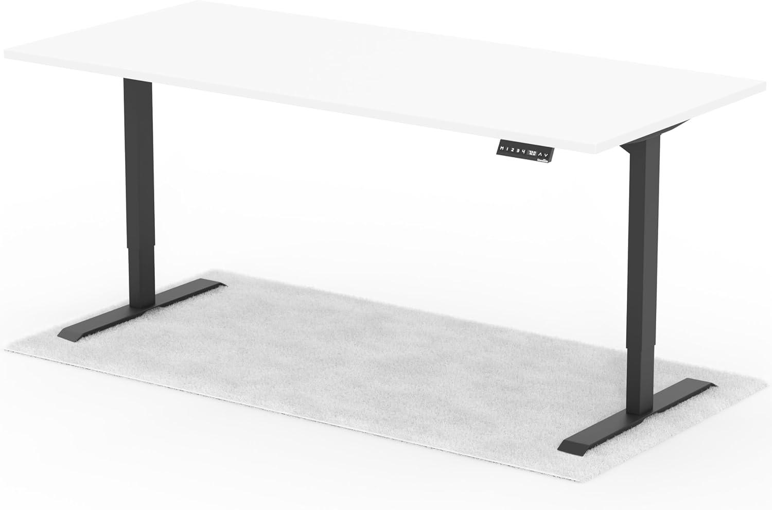 elektrisch höhenverstellbarer Schreibtisch DESK 200 x 90 cm - Gestell Schwarz, Platte Weiss Bild 1