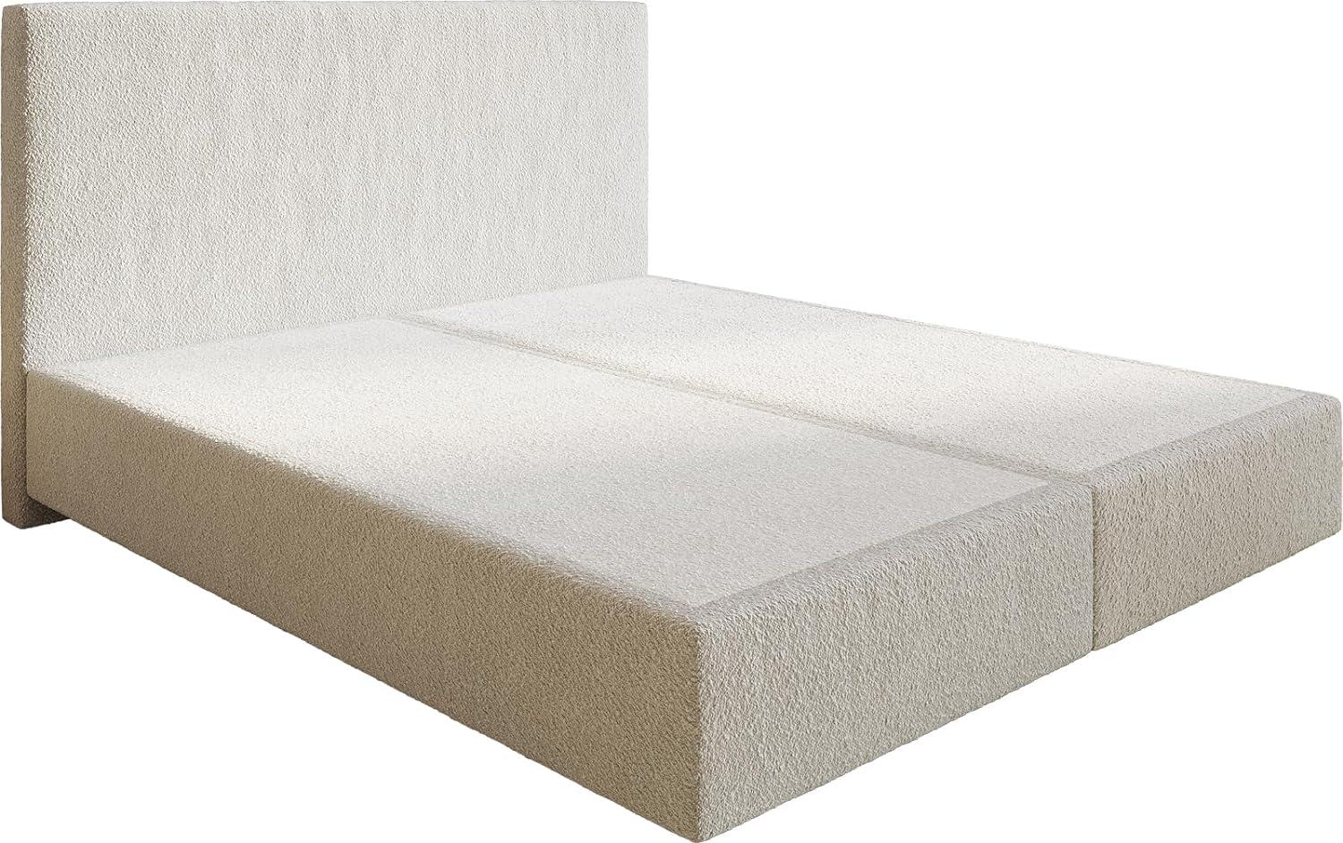 Boxspringgestell Dream-Well 180x200 cm Bouclé Creme-Weiß Bild 1