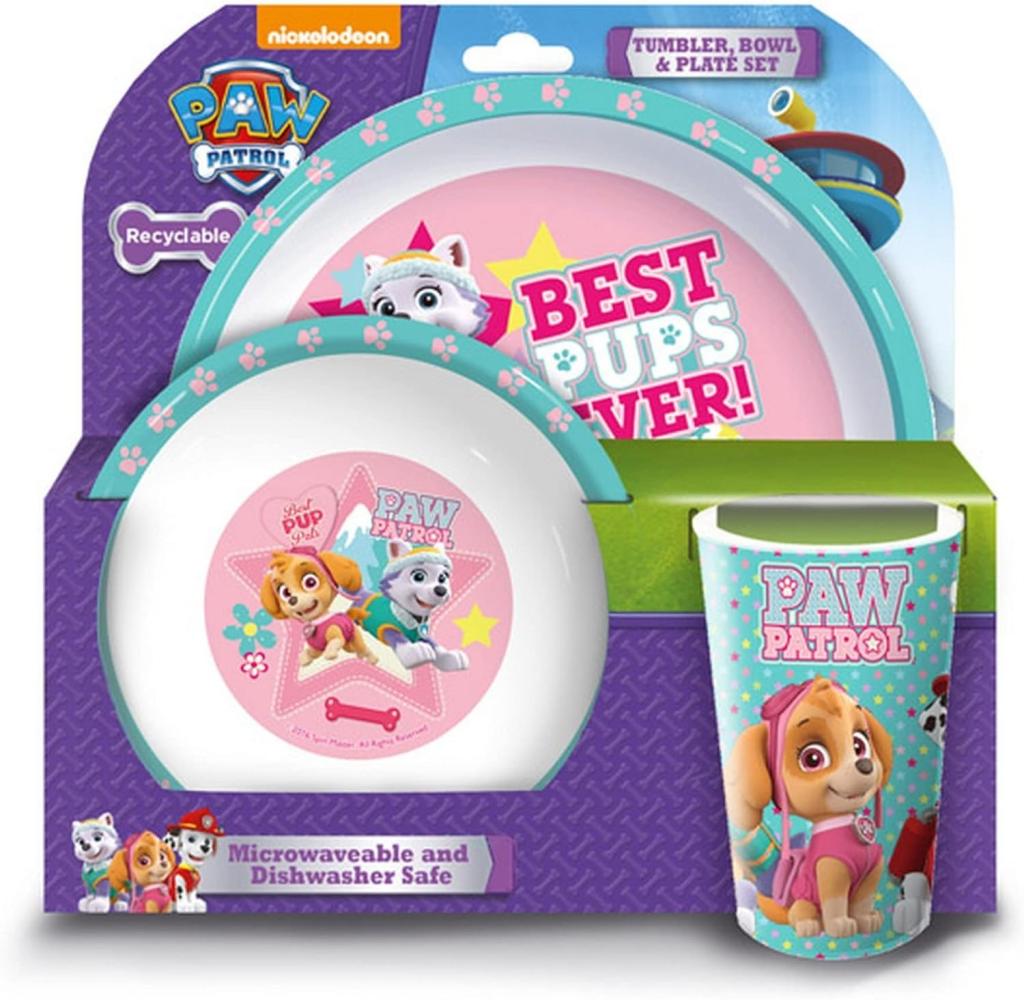 Spearmark Paw Patrol Becher Schale und Teller-Set, plastik, Pink, 20. 7x1. 8x20. 7 cm Bild 1