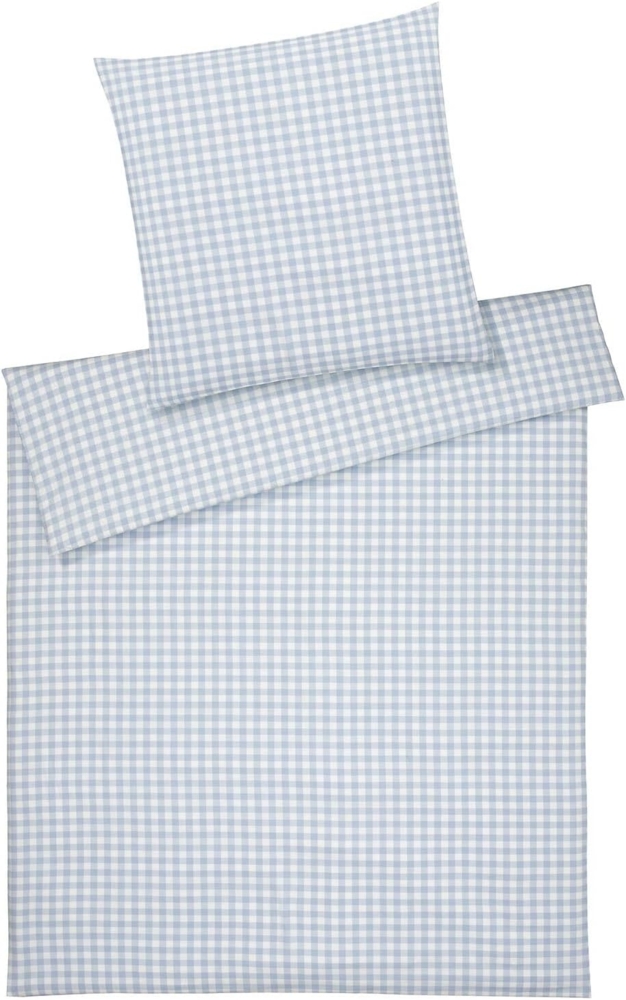 elegante Soft-Flanell Bettwäsche Christie hellblau|135x200 cm + 80x80 cm Bild 1