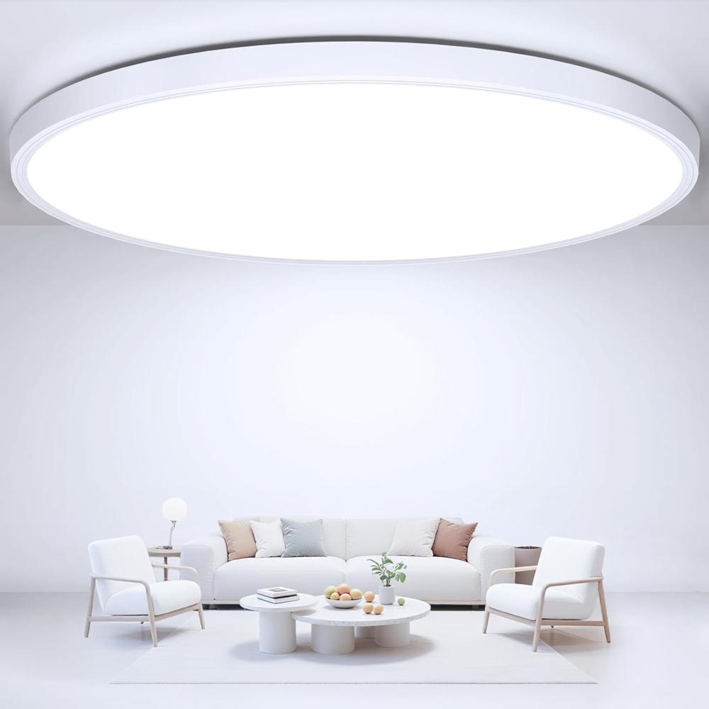Deckenlampe LED Deckenleuchte Flach Rund - Ø30CM 24W 2400LM Modern 6500K Kaltweiß Led Lampe Decke IP44 Deckenbeleuchtung für Badezimmer Schlafzimmer Wohnzimmer Küche Bad Keller Flur Balkon Ultra Dünn Bild 1