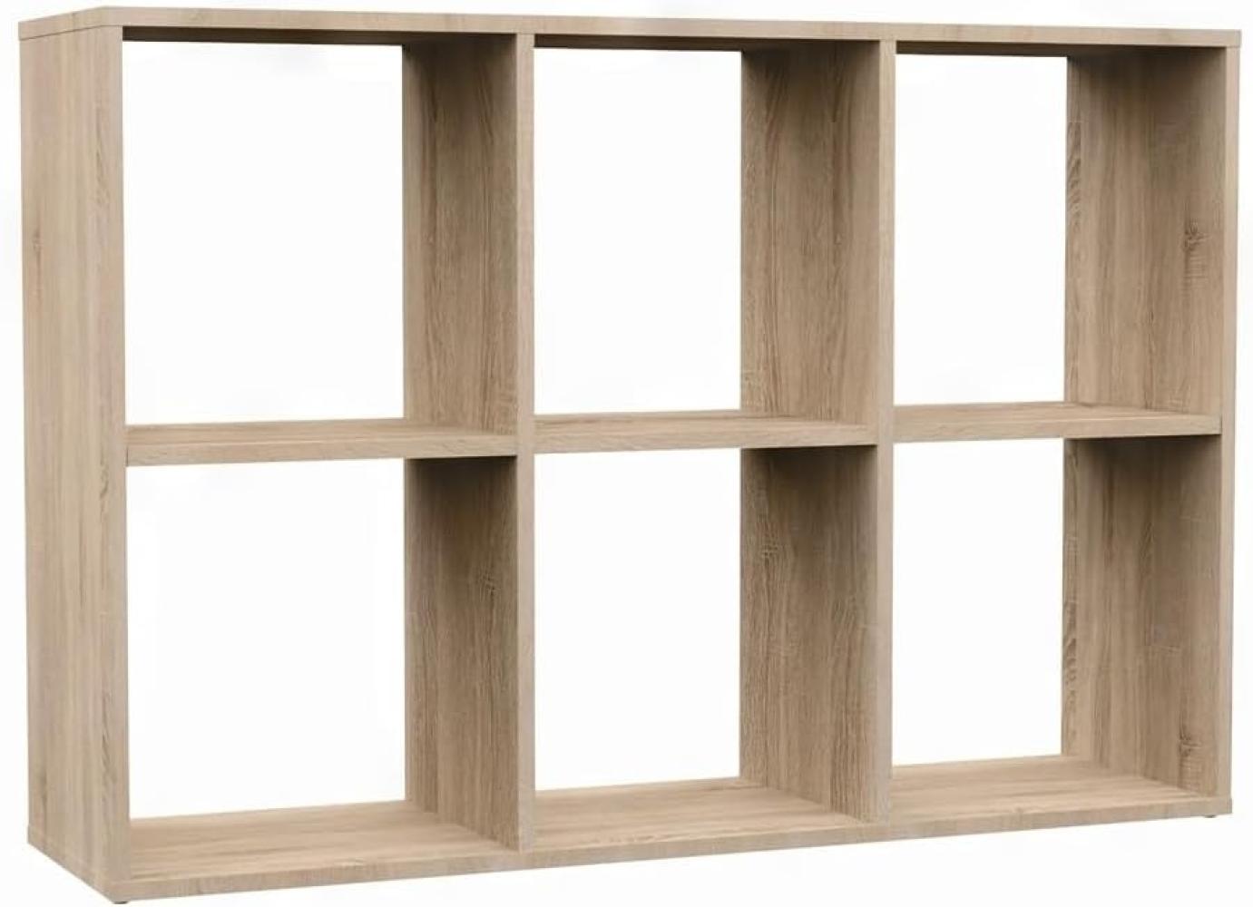 Oggi Regał Maple 2X3 in Eiche Sonoma - Geräumiges Regal für Büro oder Zuhause, Robust und Stilvoll, Möbel zur Aufbewahrung und Dekoration Bild 1