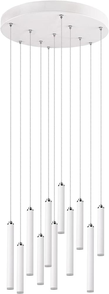 Runde mehrflammige LED Pendelleuchte TUBULAR Weiß matt - 3 Stufen dimmbar, 150cm Bild 1