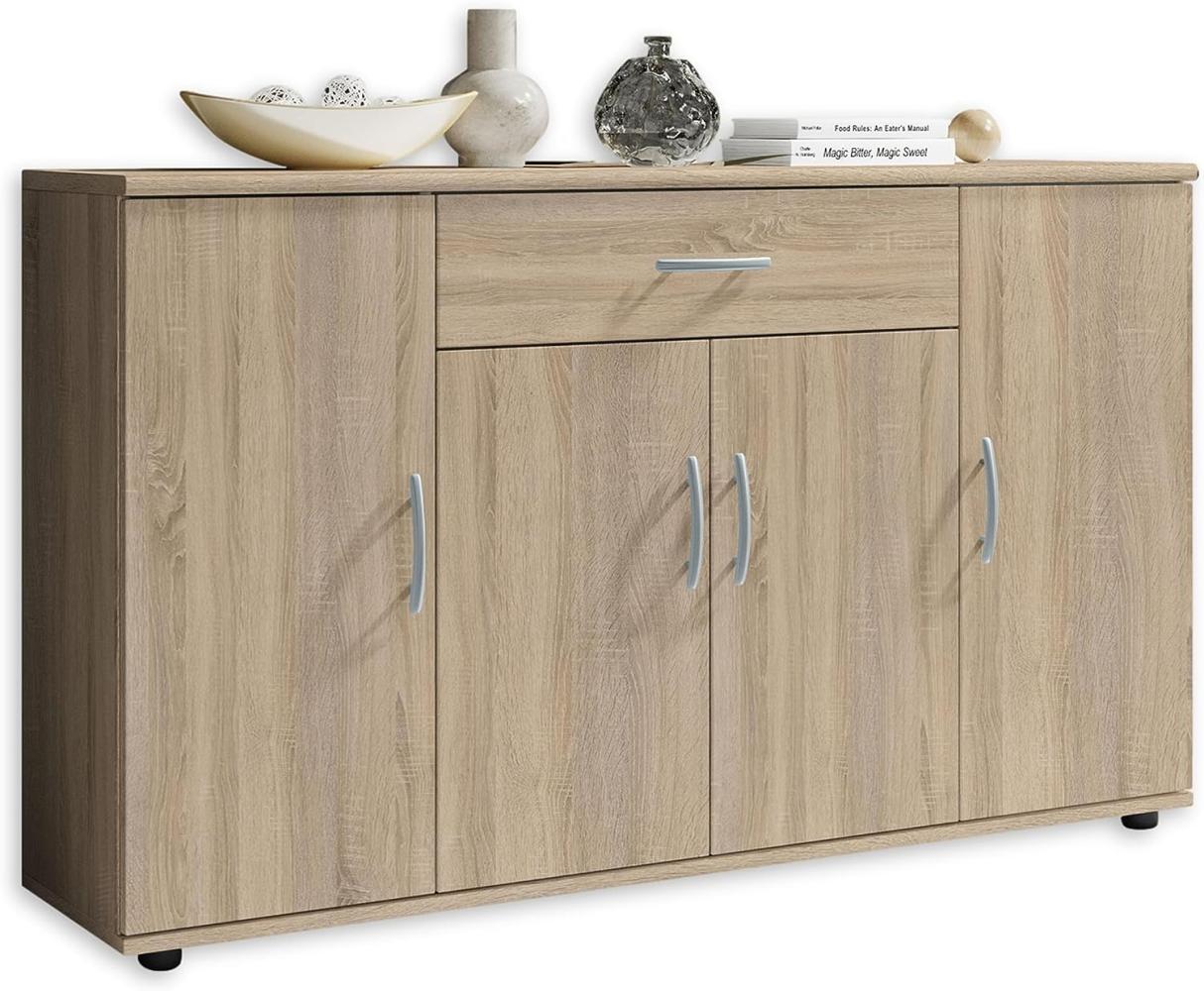 LILLY Kommode in Sonoma Eiche Optik - Modernes Sideboard mit viel Stauraum für Ihren Wohnbereich - 118 x 70 x 30 cm (B/H/T) Bild 1