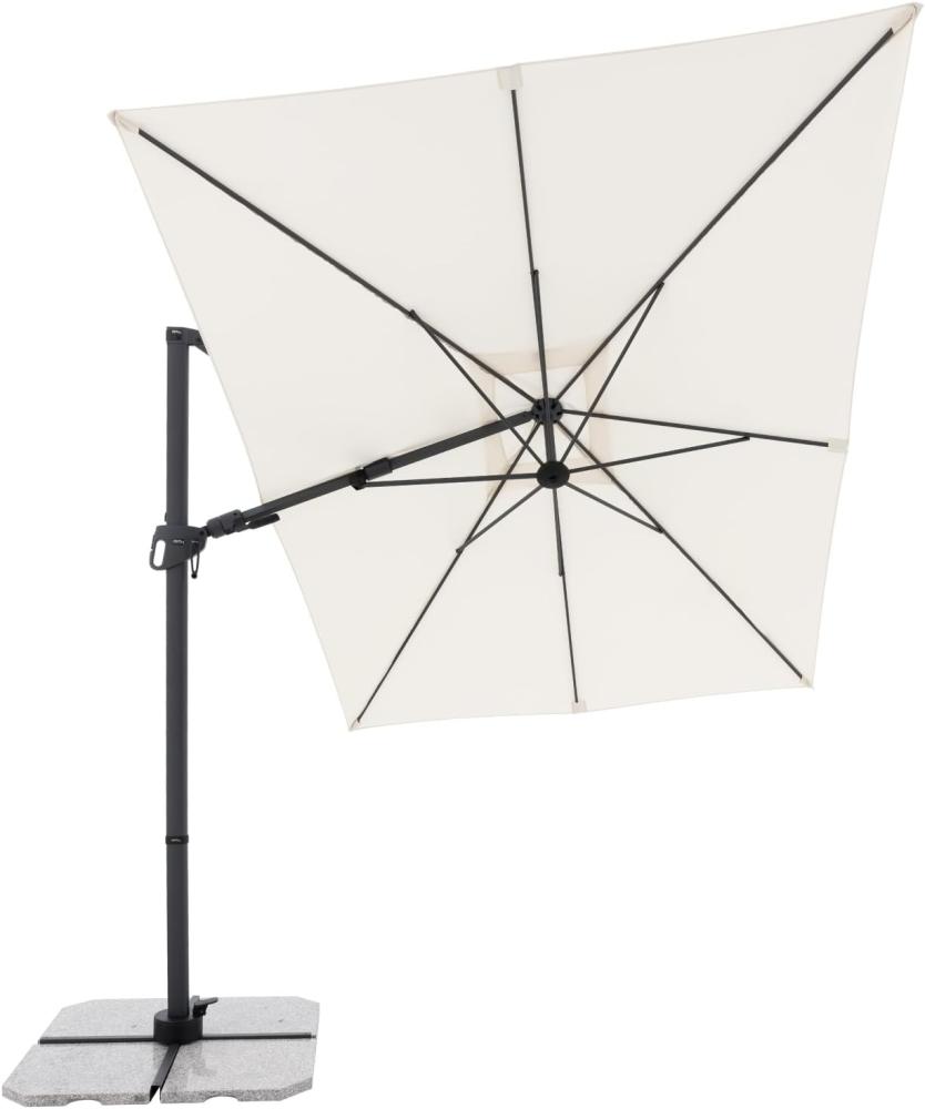 Derby Style Sonnenschirm - Ampelschirm 300x220 cm in Natur um 360° drehbar - Sonnenschirm groß mit Ständer - Pendelschirm wasserdicht für Garten & Terrasse - Kippbarer Gartenschirm Bild 1