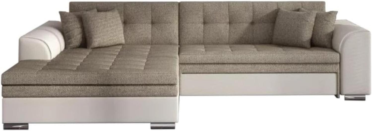 Ecksofa mit Schlaffunktion PALERMO, 294 x 80 x 196, soft017white, rechts Bild 1